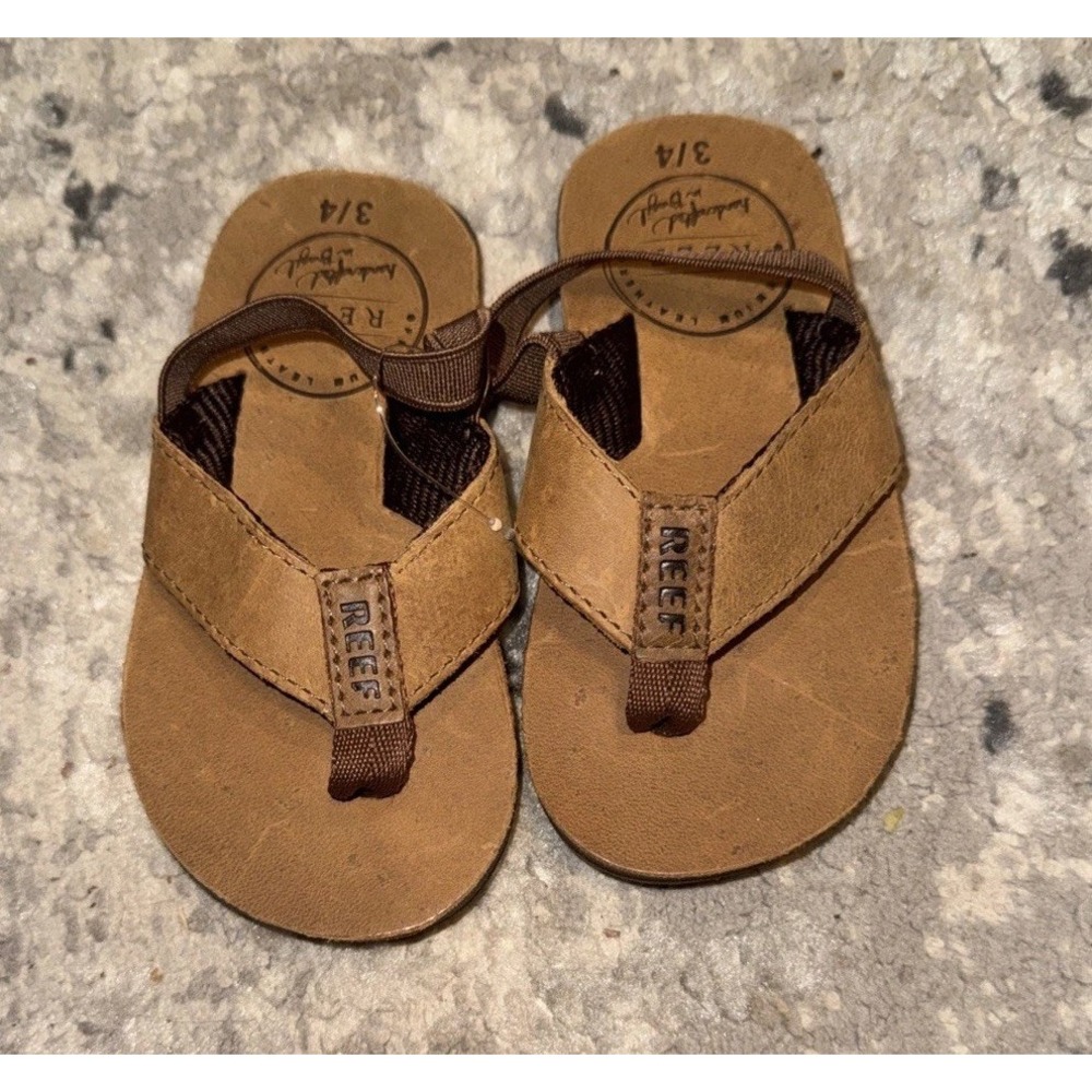 Reef Baby Boys Flip Flops With Strap Kid Size 3 / Size 4 Brown